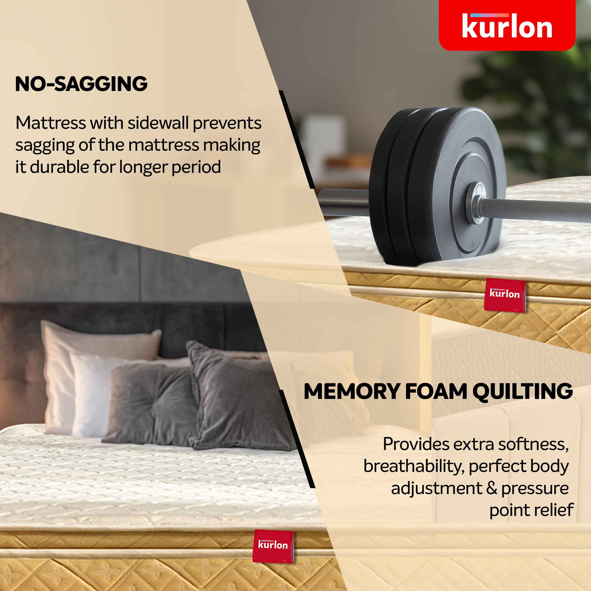 KURLON Supernova, 3 Zone Pocket Spring, Medium-Firm 6 inch King High Density (HD) Foam Mattress (L x W: 75 inch x 70 inch)