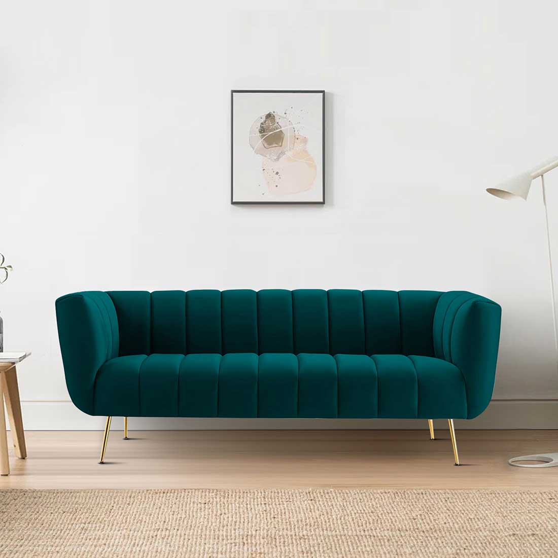 Grace Fabric Sofa (Teal Blue)