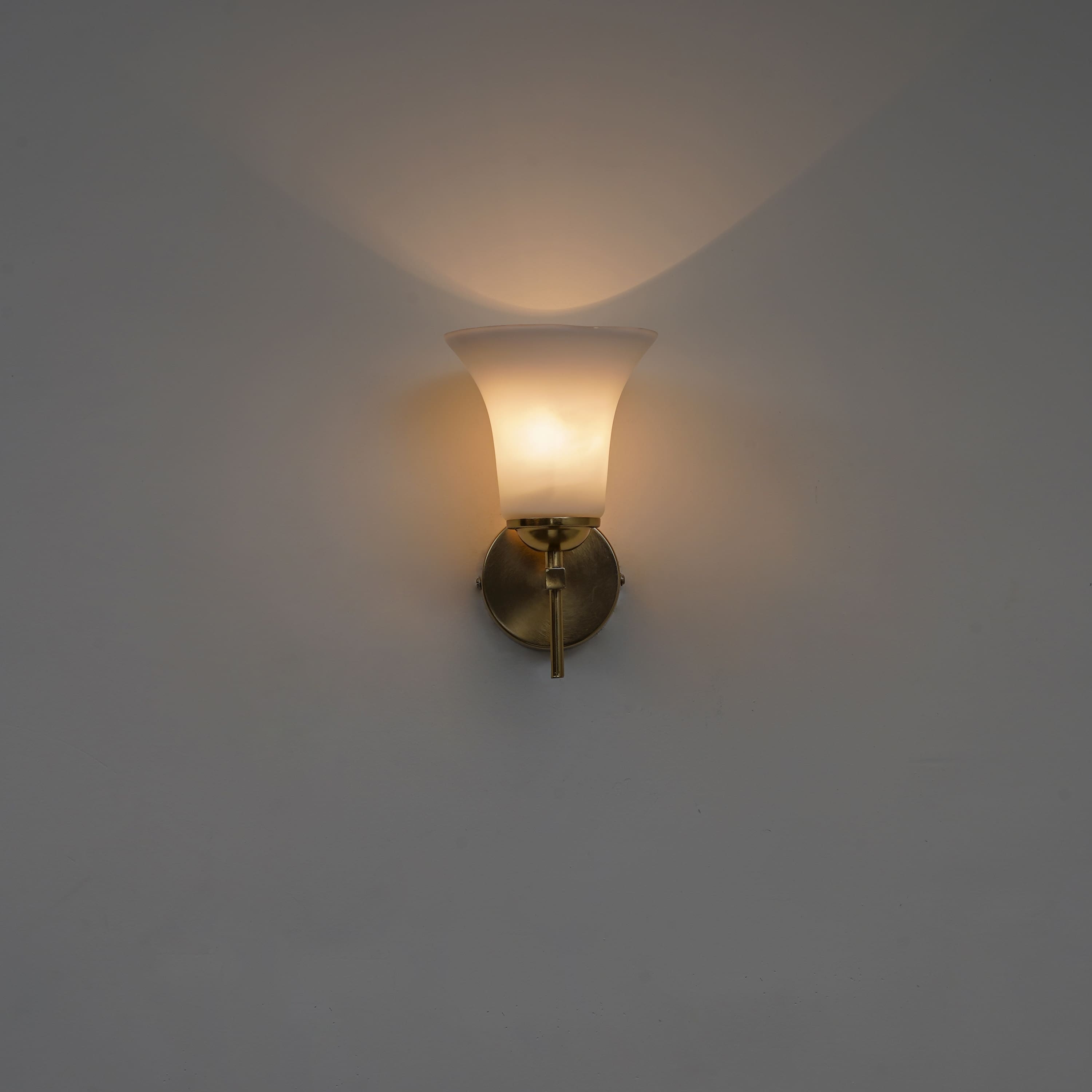 AURORA Modern Brass Wall Light with Frosted White Glass Shade