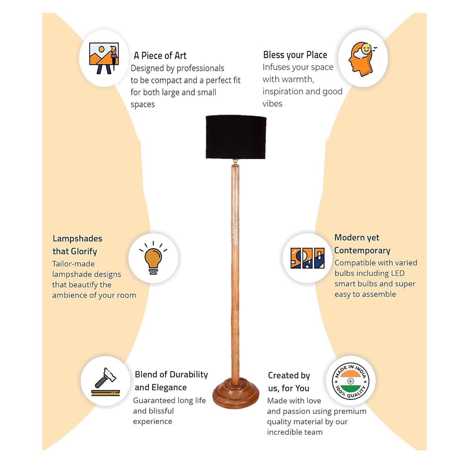 Devansh Wooden Foor Lamp