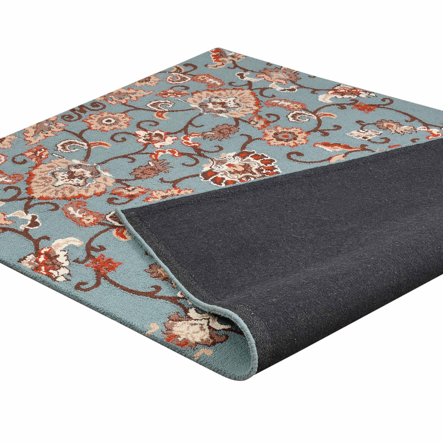 Presto Blue Traditional Hand Tufted Wool Carpet 5X7 Feet