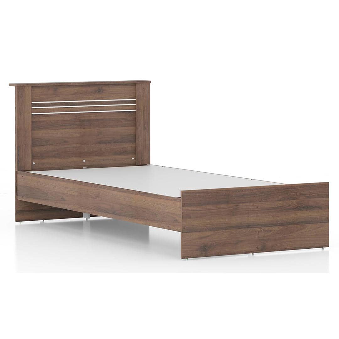 Davis Single Non Storage Bed In Classic Walnut Finish