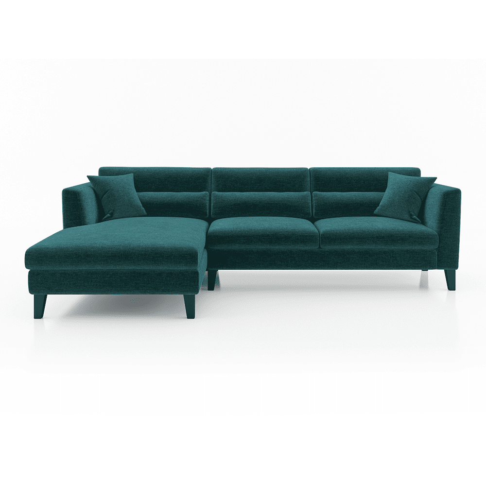 Lewis Sectional Sofa (Colour : Malibu, Cushion : Soft, Seater : Left Aligned 3 Seater + Left Aligned Chaise)