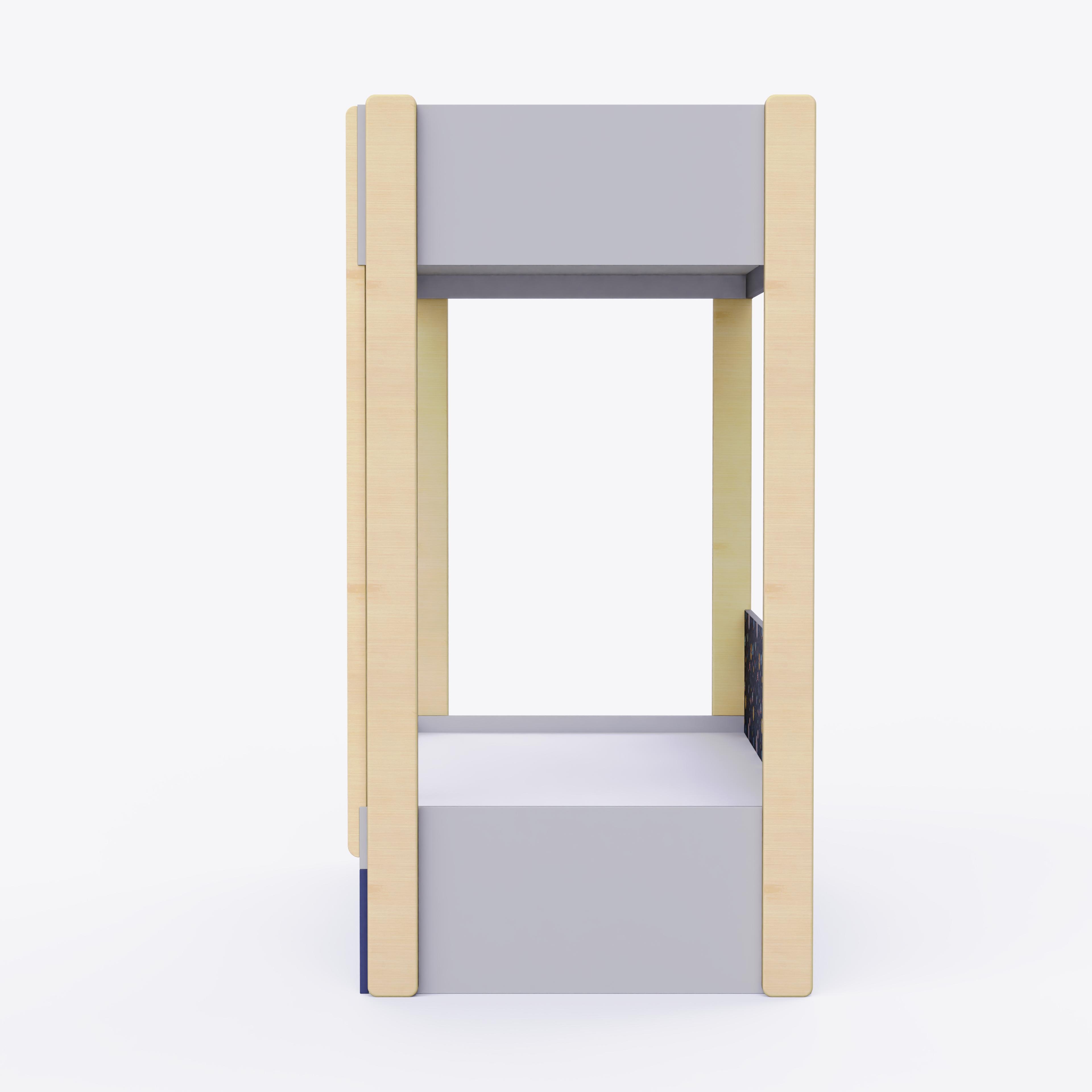 Pine Tree Single Size Bunk Bed In Silver Grey Colour