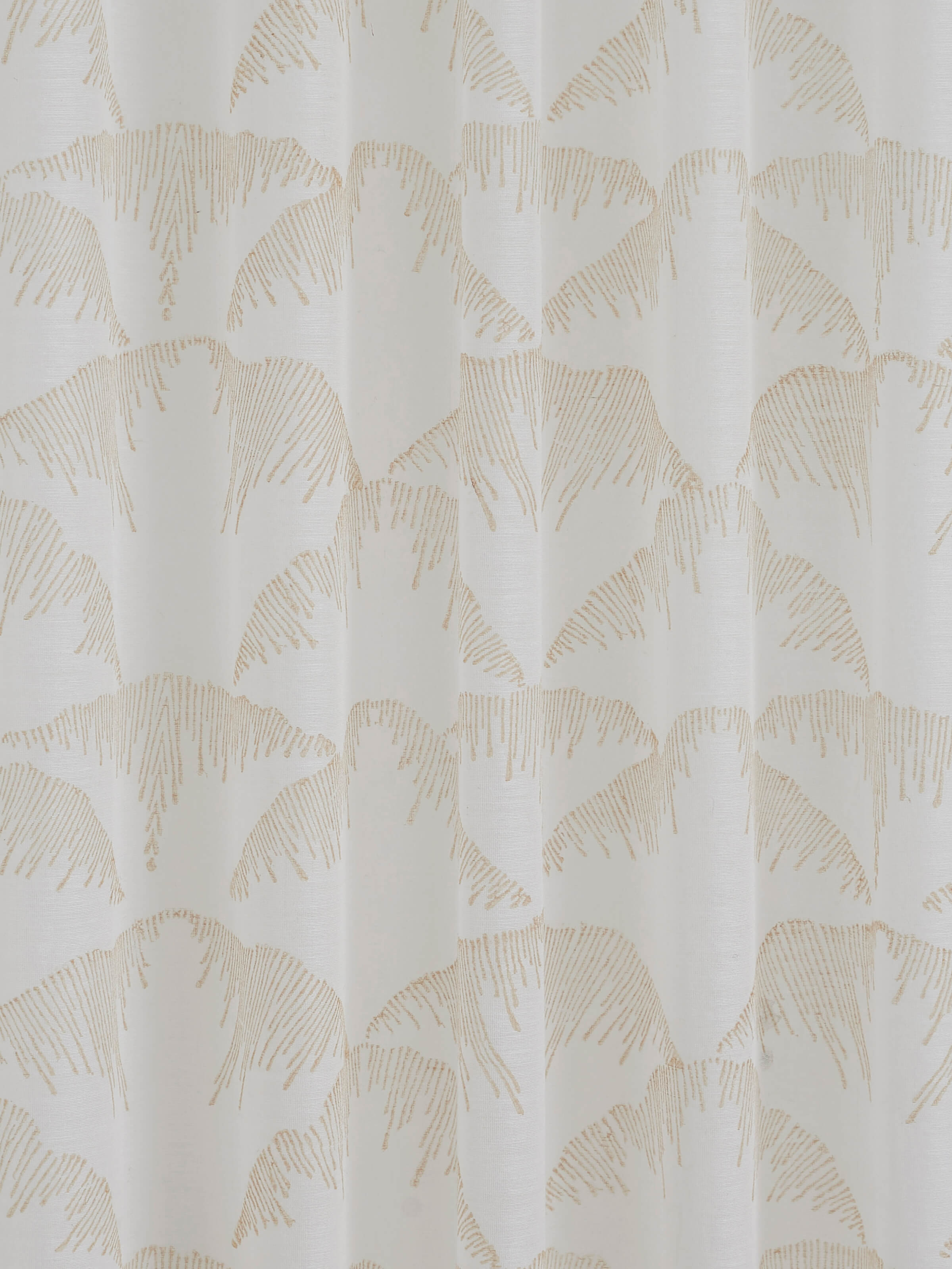 Parvat Beige Ombre Cotton Silk Sanganeri Hand Block Printed Curtain, Long Door (9 Ft)