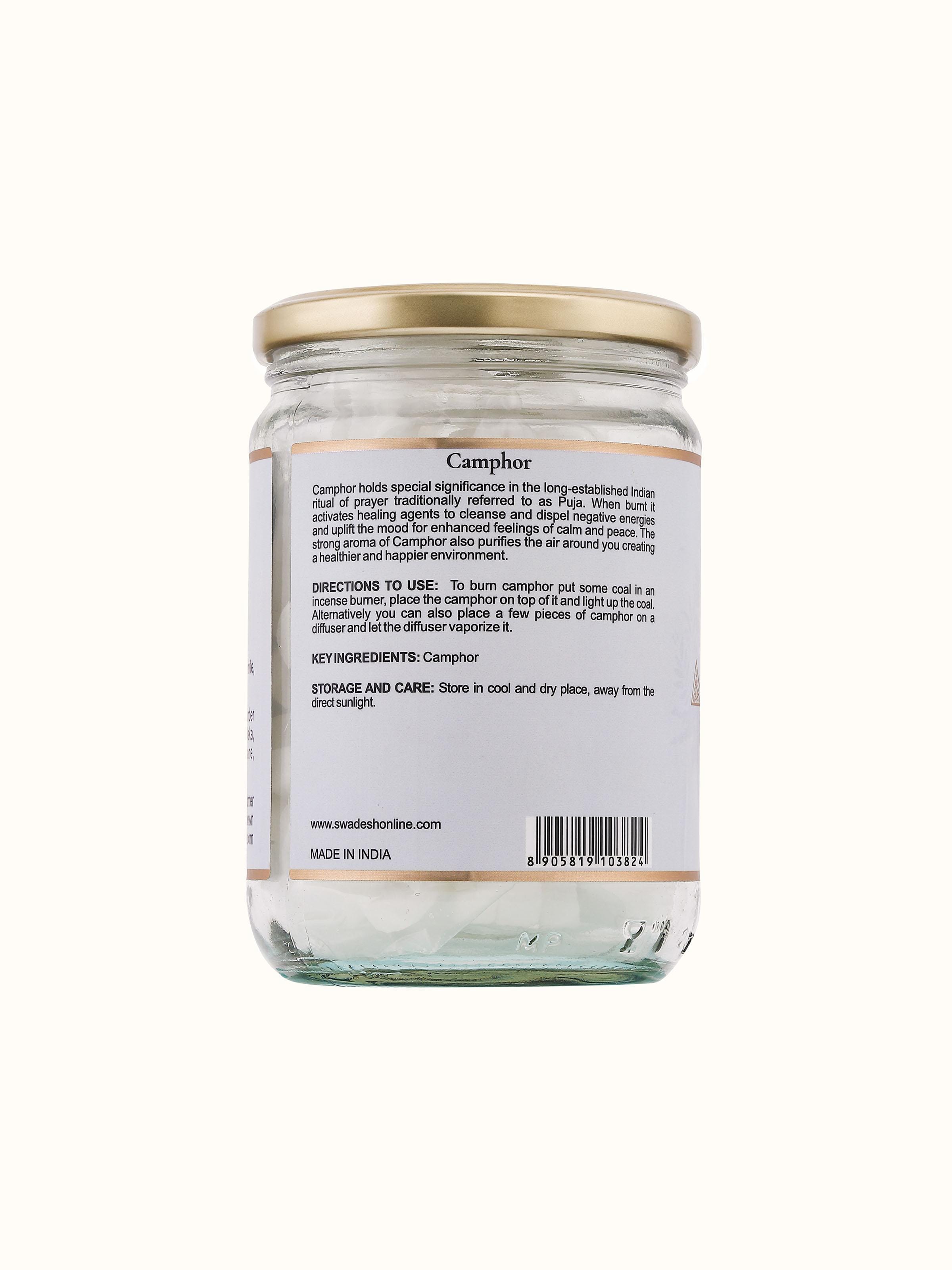 Top view of Purifying Camphor tablets arranged to reflect purity and ritual significance