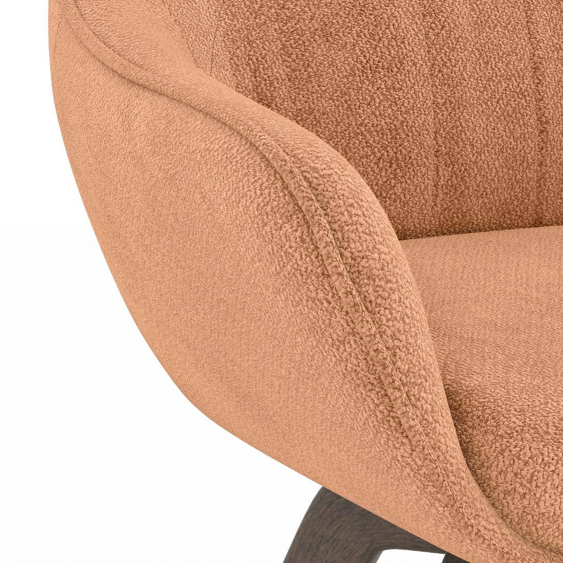 Wella Swivel Solid Wood Dining Chair Set of 2 in Terracotta Fabric