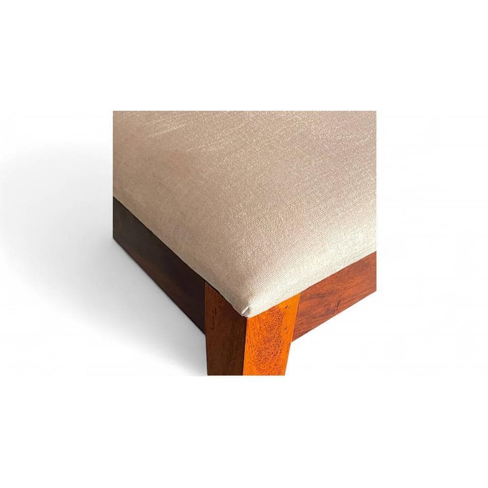 Newport Sheesham Wood Dining Chair in Beige Velvet     HONEY FINISH