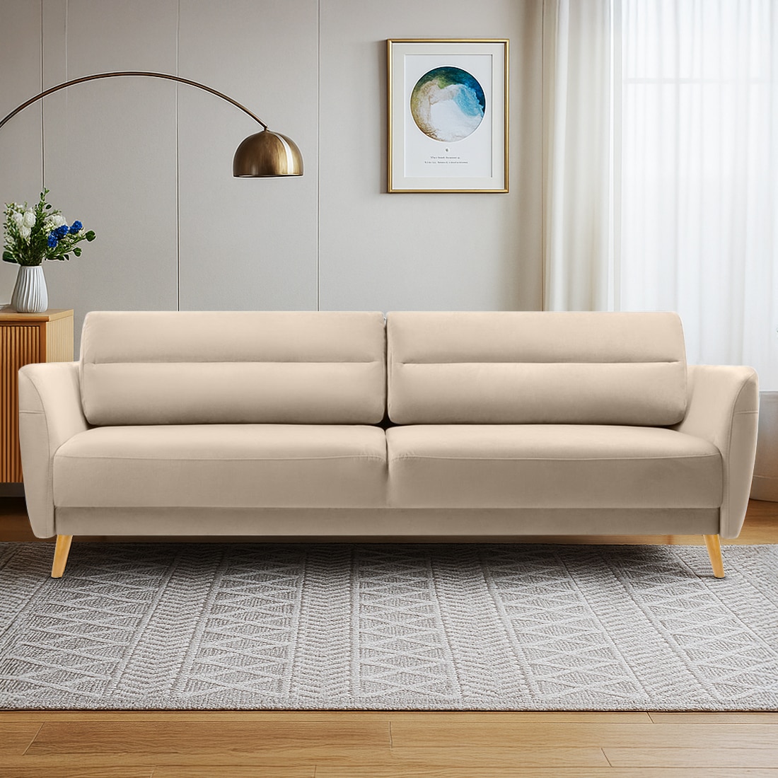 Rockson Fabric Sofa (Cream) - Home Lifestylez