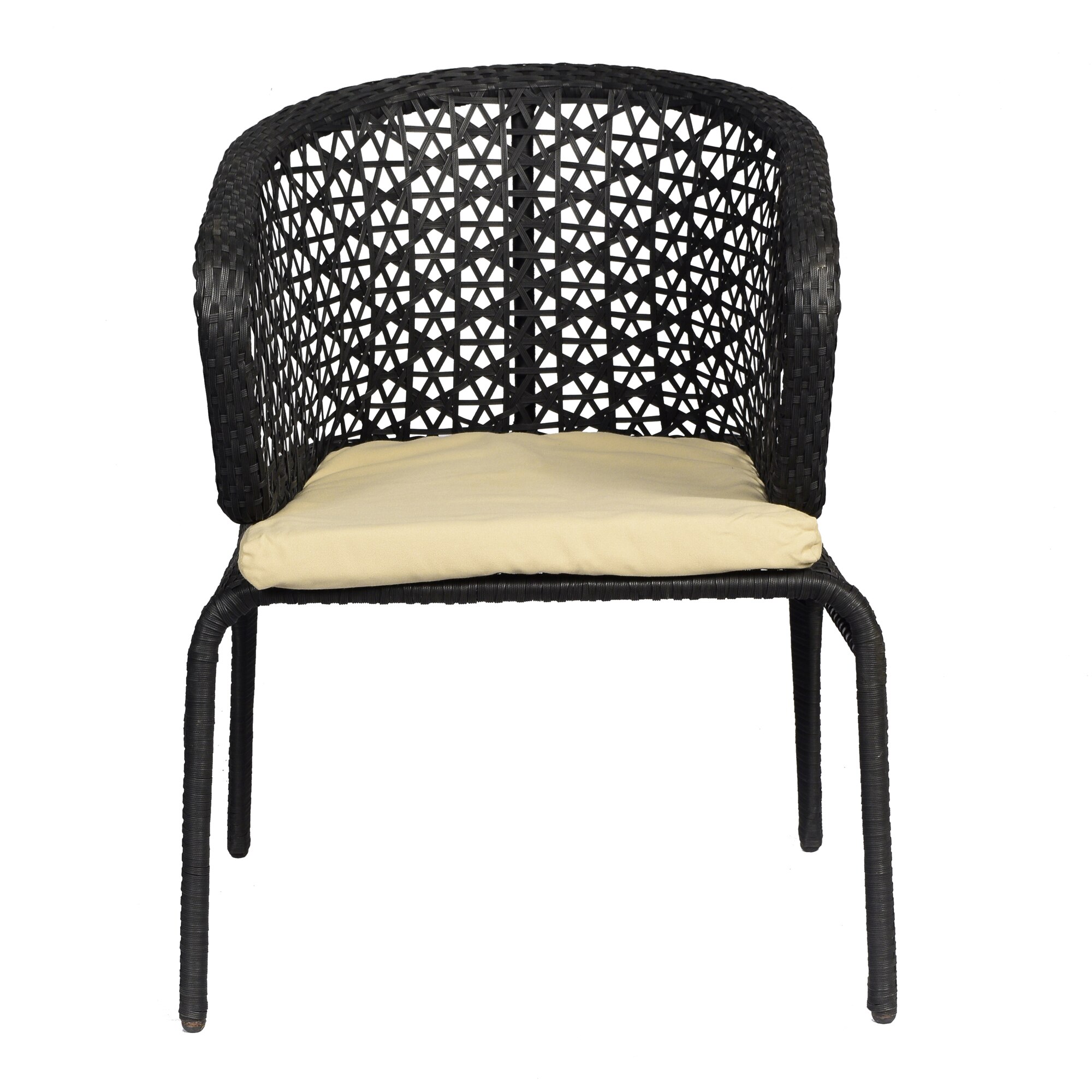 Launceston Wicker Table And Chair Set In Black Finish