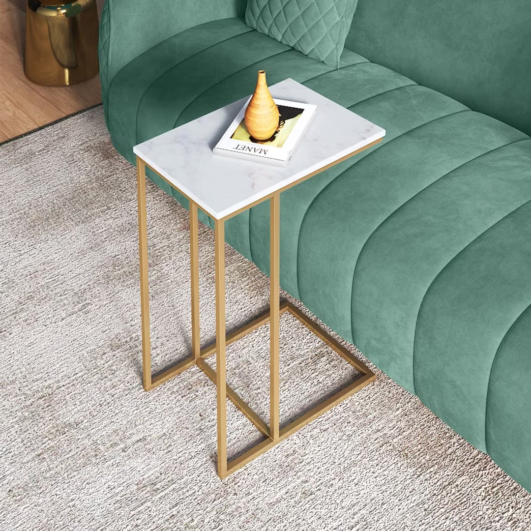 Tory Metal Sofa C Table In Gold Finish