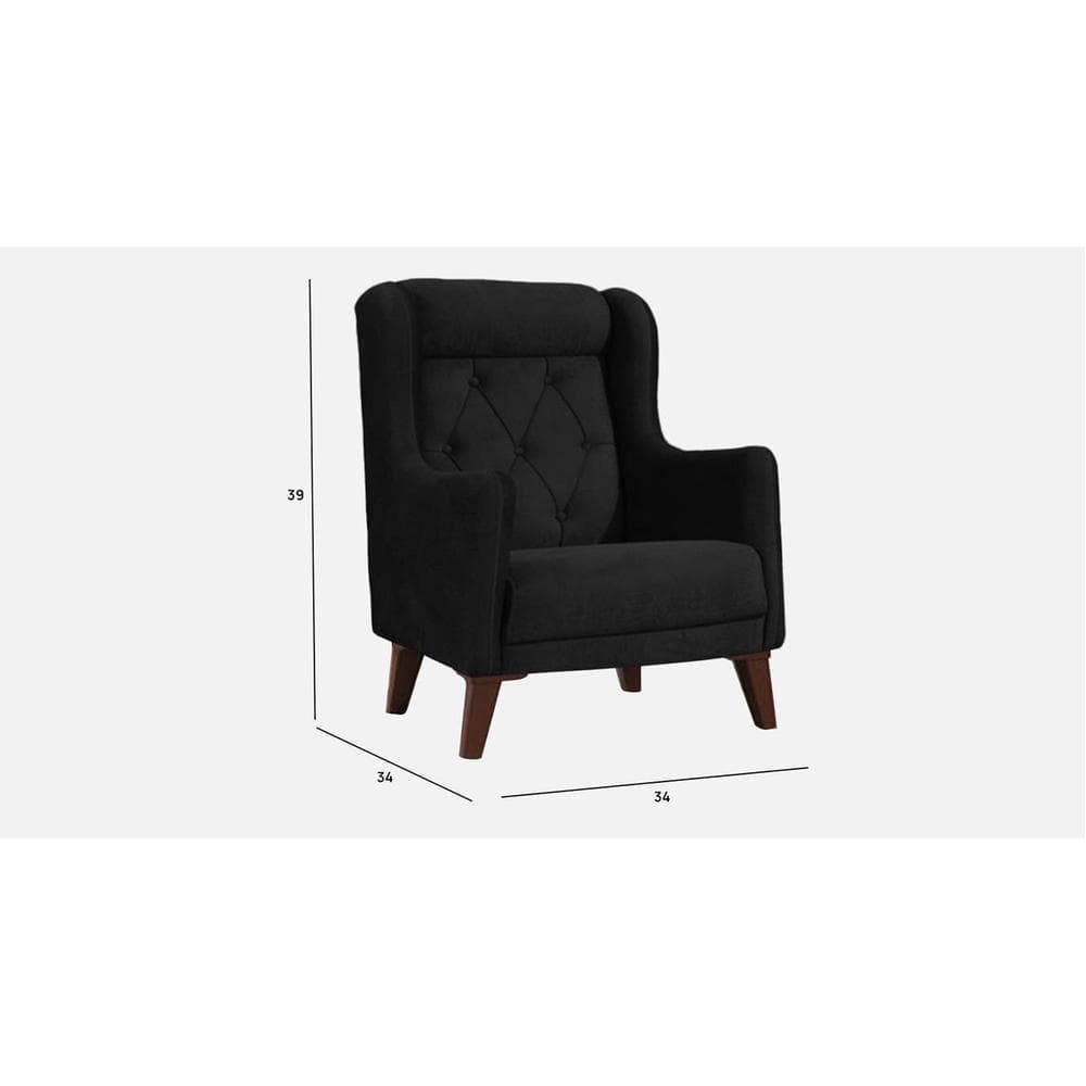 Ruby Accent Chair in Black Colour