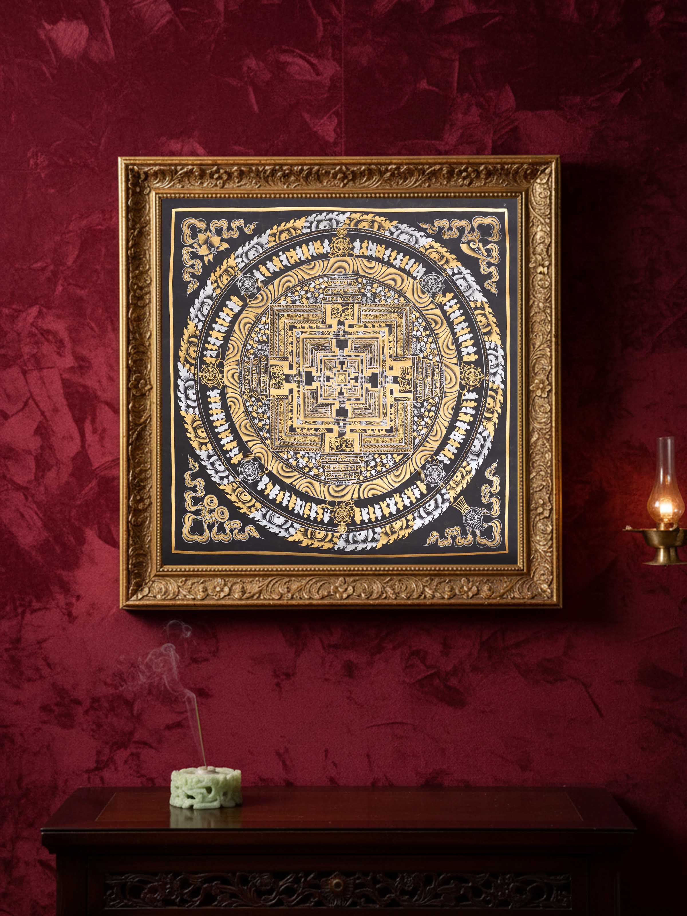 Kalchakra Gold Silver Thangka Painting