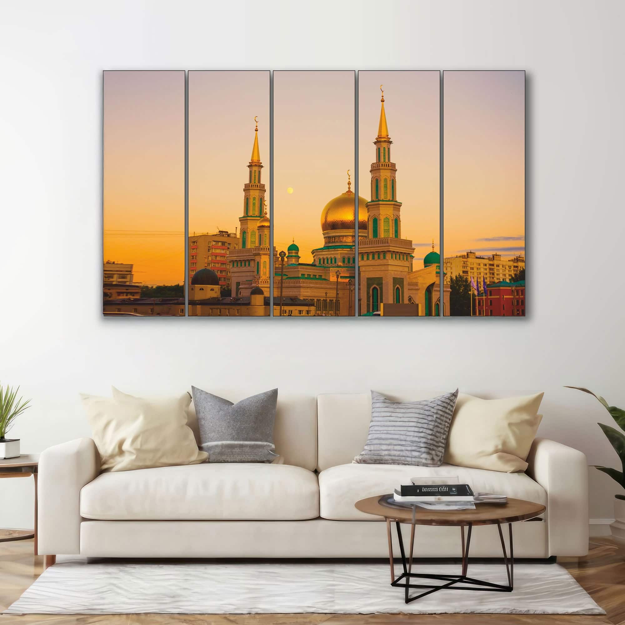The Castle Decor Moscow Cathedral Mosque Wall Art Set of 5 27x48 Inch - The Castle Decor