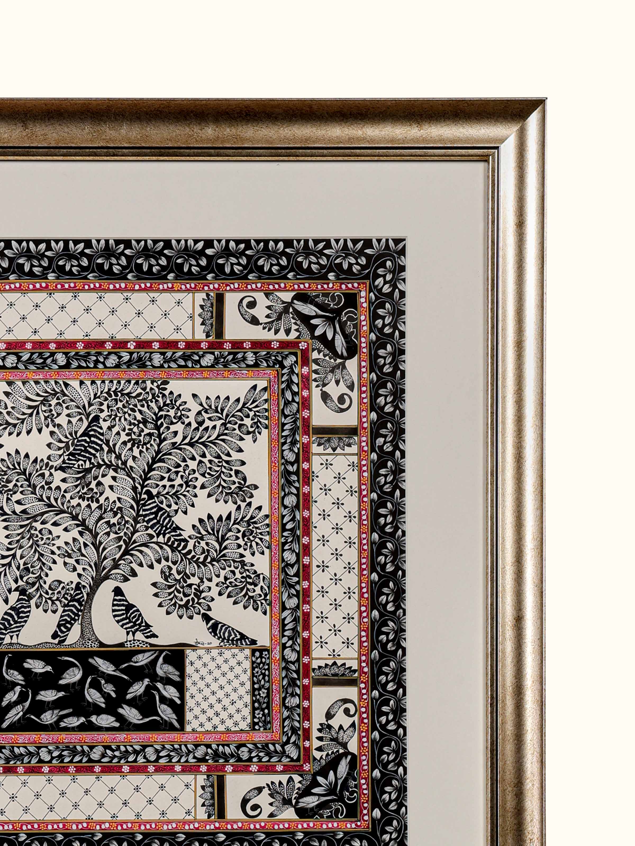 Tree with Birds Miniature Painting