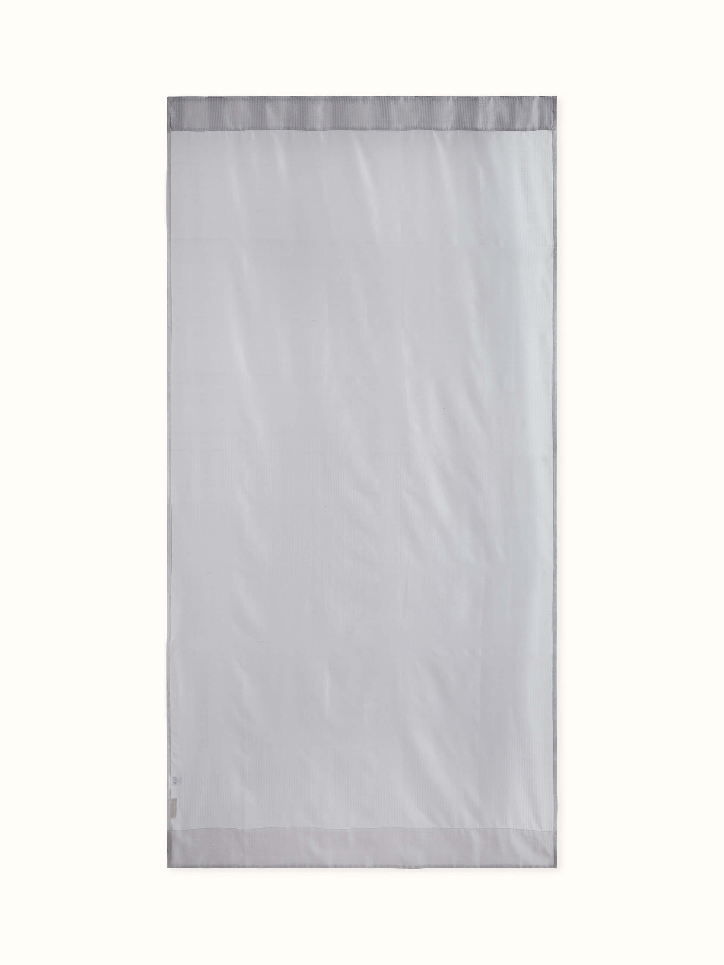 Front view of Pragya Grey Maheshwari Curtain featuring textured silk cotton weave