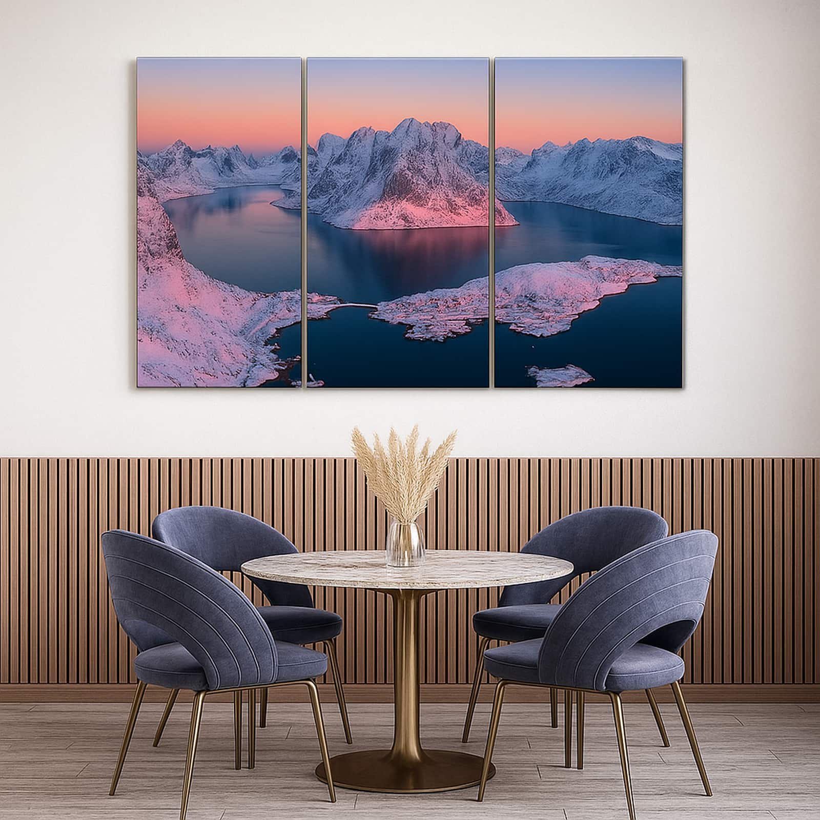 Truss Purple Pink Pieces Sunrise Canvas Wall Prints Canvas Wall Prints Set of 3 Multicolor Matte