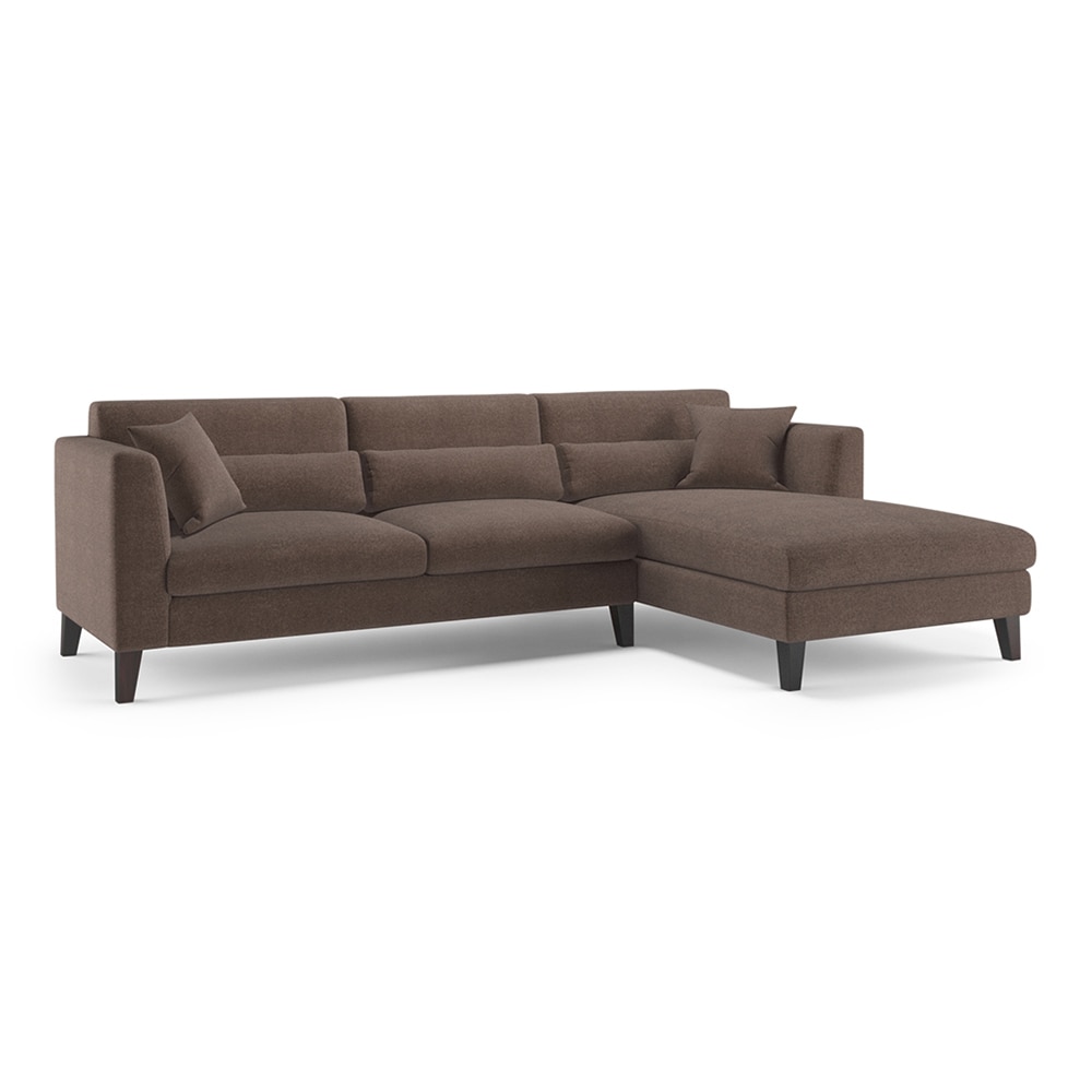 Lewis Sectional Sofa (Colour : Daschund Brown, Cushion : Soft, Seater : Right Aligned 3 Seater + Right Aligned Chaise)