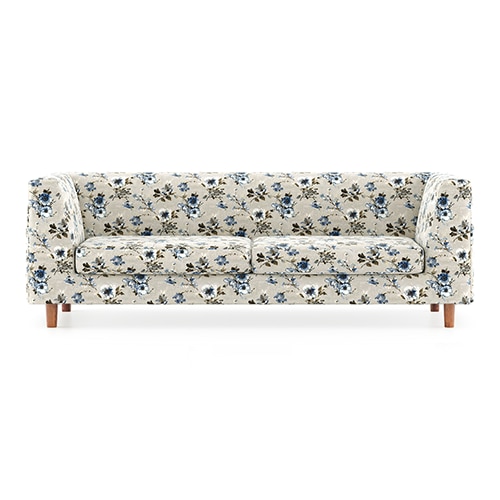 Rubik Luxe 3 Seater Fabric Sofa in Adrian Velvet Colour - Urban Ladder