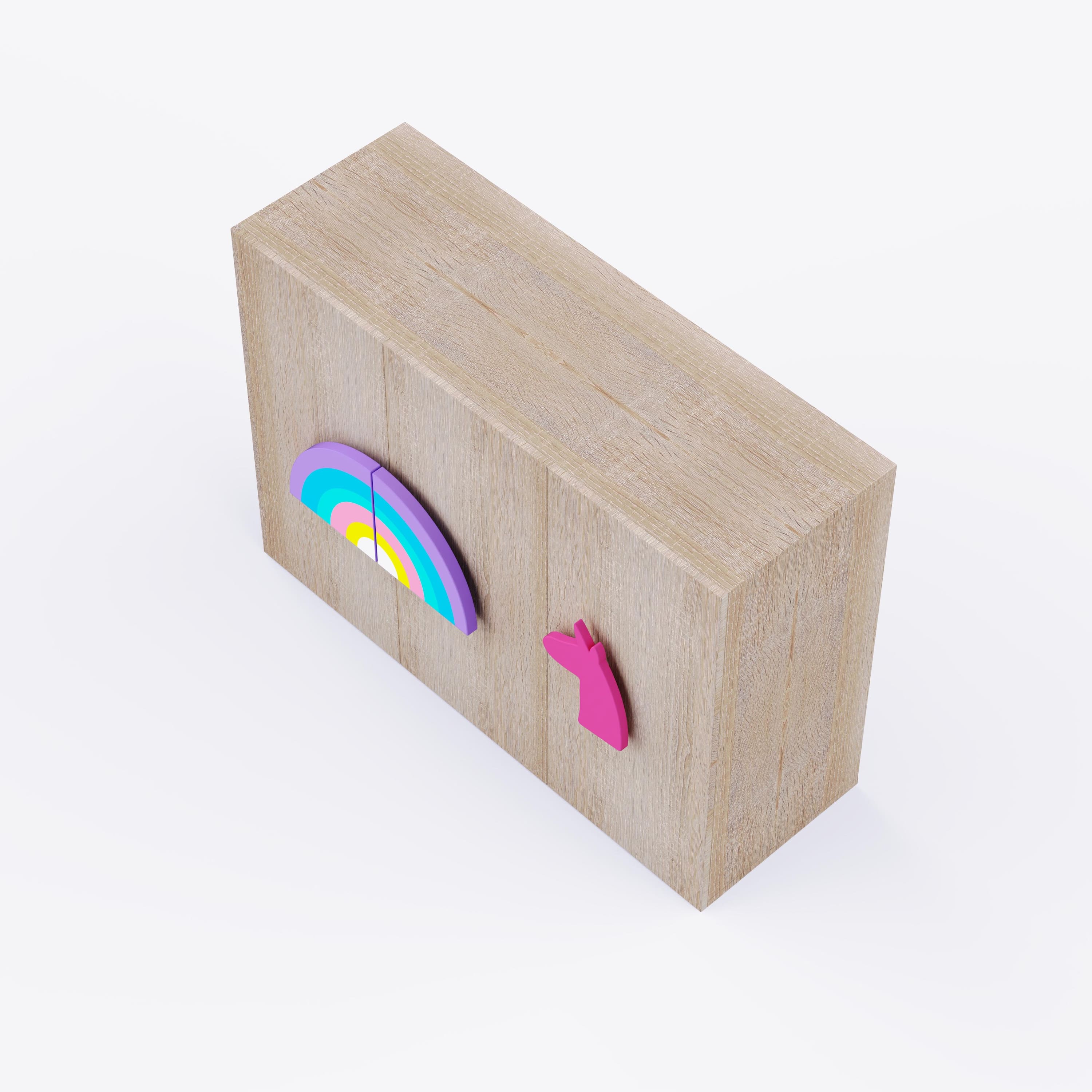 Unicorn'S Playground Cabinet Storage In Oak Colour