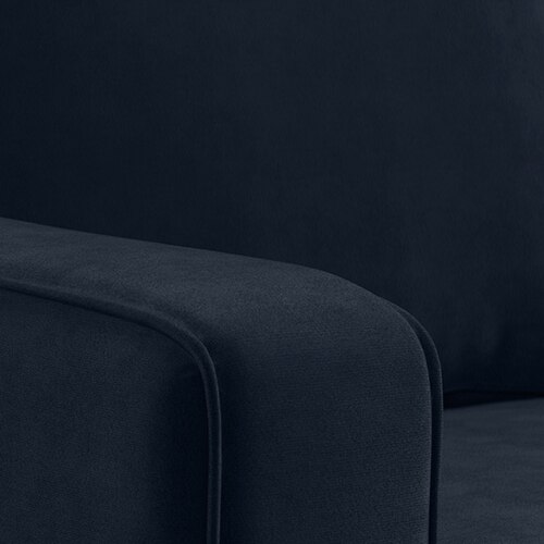 Apollo Sofa (Colour : Sea Port Blue Velvet, Cushion : Hard, Back Type : High Back, Seating Capacity : Right Aligned 2 Seater + Right Aligned Chaise + Ottoman)