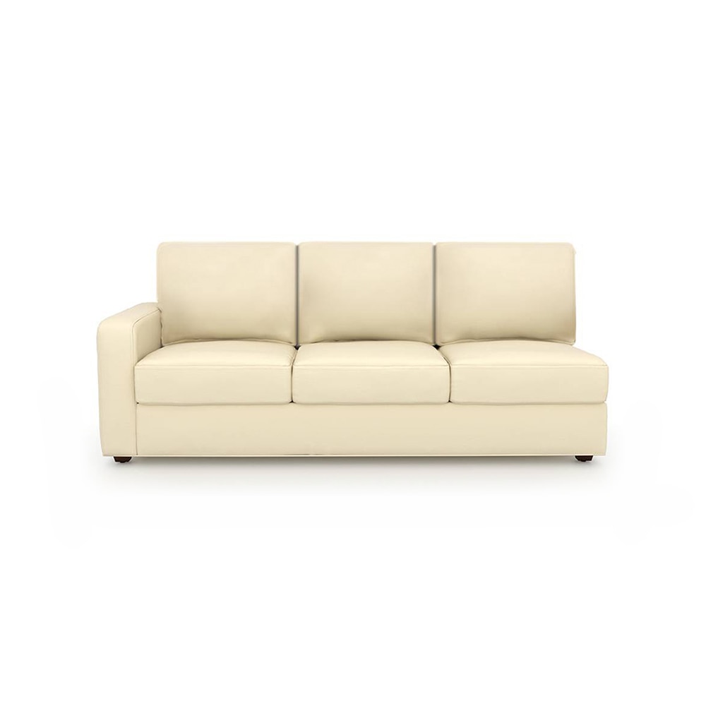 Apollo Compact Sofa (Colour : Cream, Cushion : Hard, Seating Capacity : Right Aligned 3 Seater + Right Aligned Chaise + Ottoman)