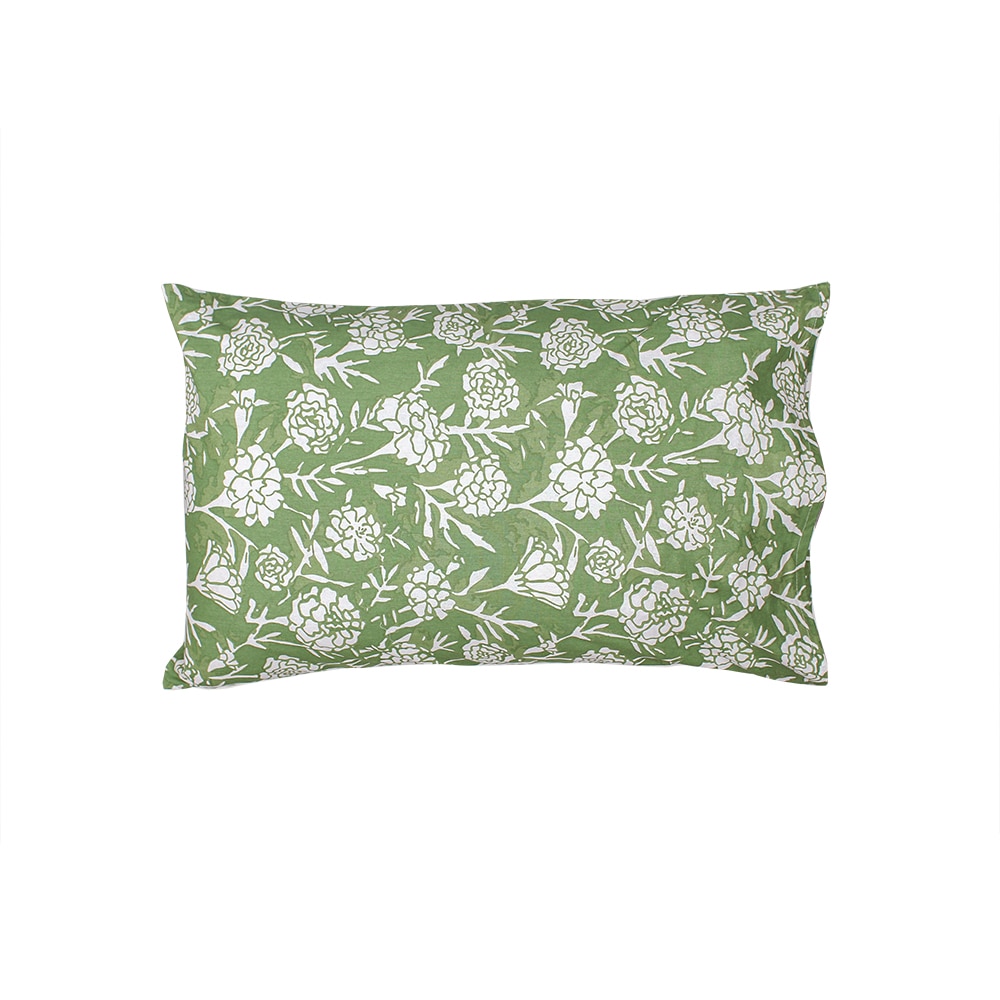 Genda Phool Set Of 2 Pillow Covers with Green colour