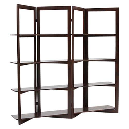 Andreas Solid Wood Bookshelf in Dark Walnut Finish