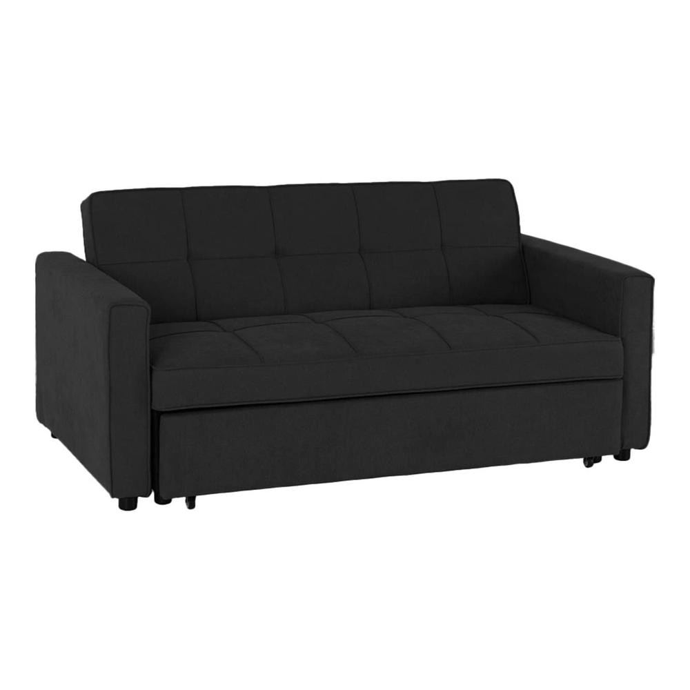 Medas 3 Pull Out Sofa Cum Bed In Black Colour