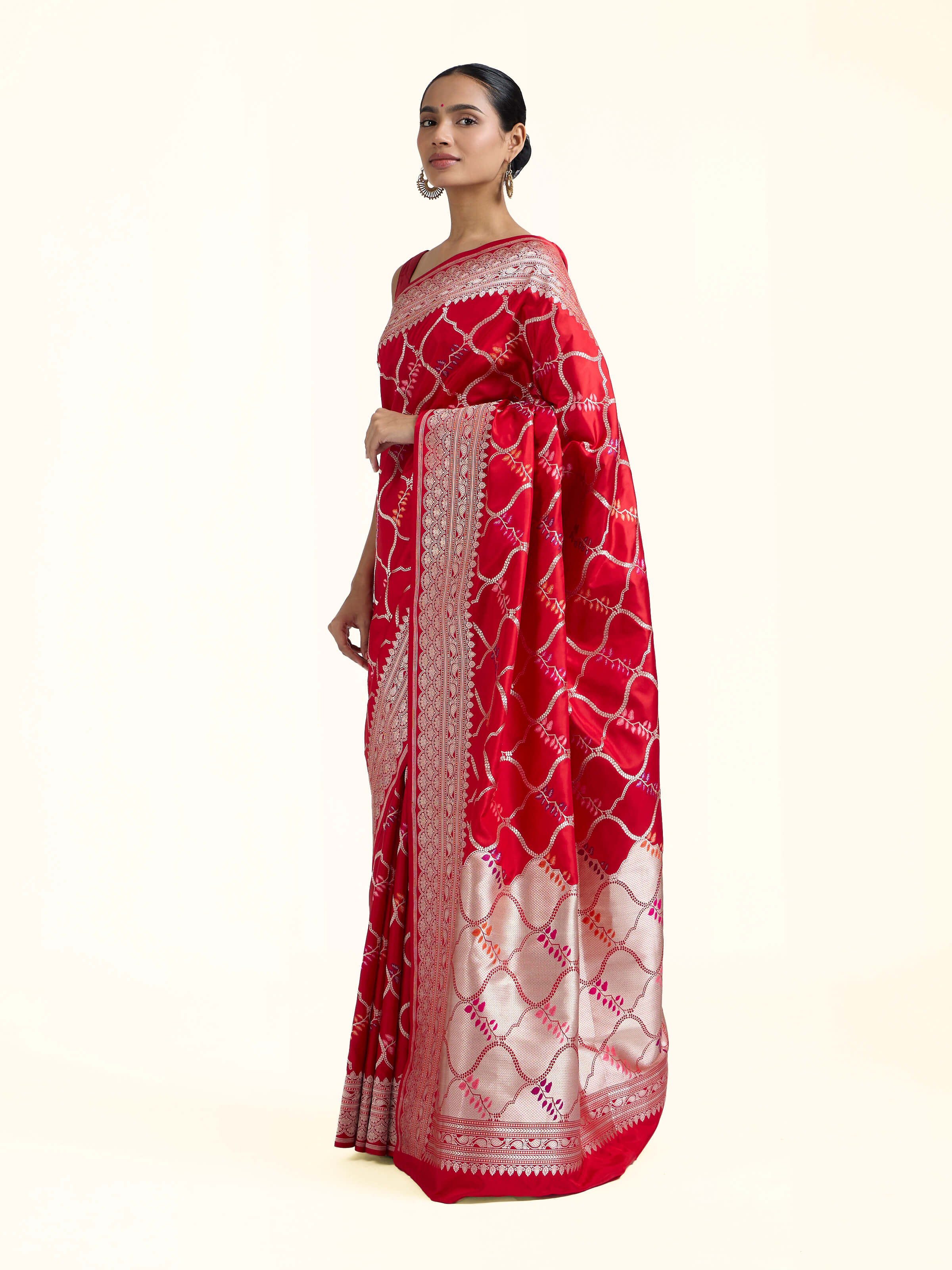 Pink Banarasi Kadhwa Silk Saree