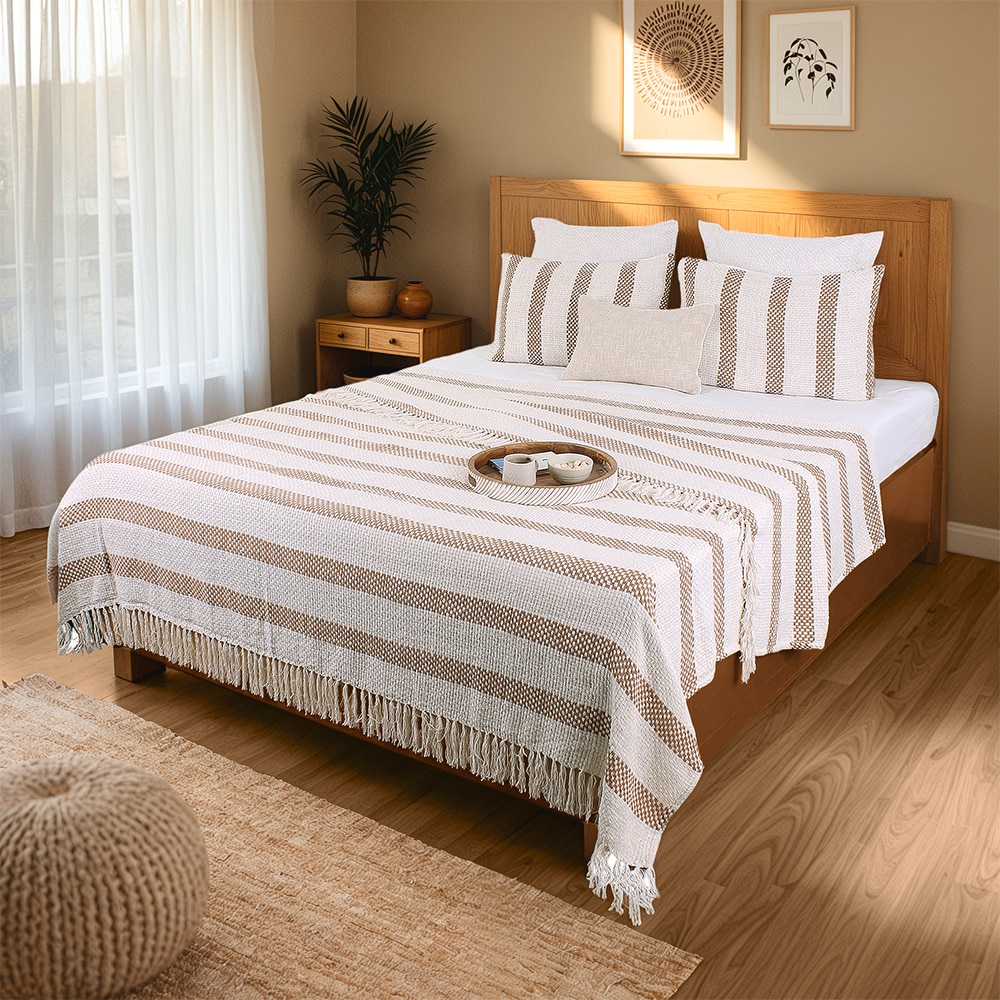 Shivalik 1 Double Bedcover with Brown colour