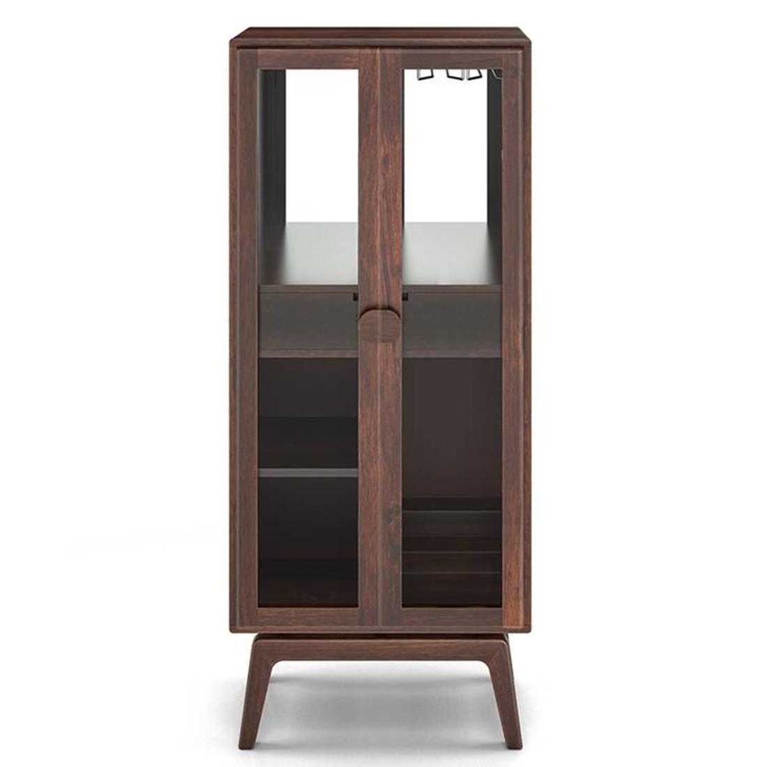 Boisdale Solid Wood Bar Cabinet in Walnut Finish