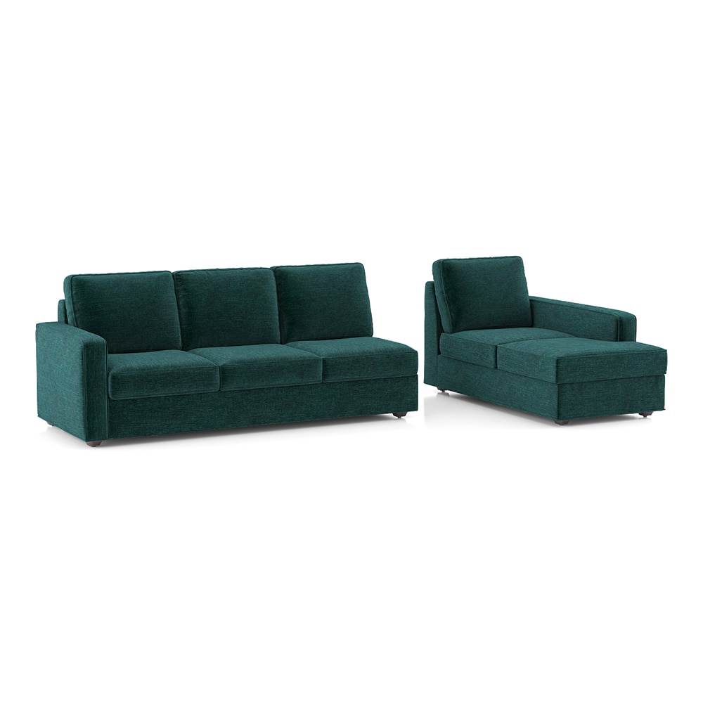 Apollo Sofa (Colour : Malibu, Cushion : Soft, Back Type : Regular, Seating Capacity : Right Aligned 3 Seater + Right Aligned Chaise + Ottoman)