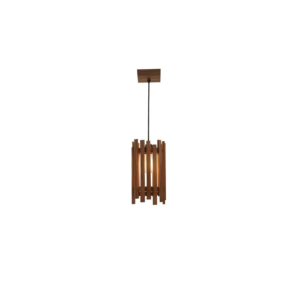 Palisade Brown Solid Wood Single Hanging Light