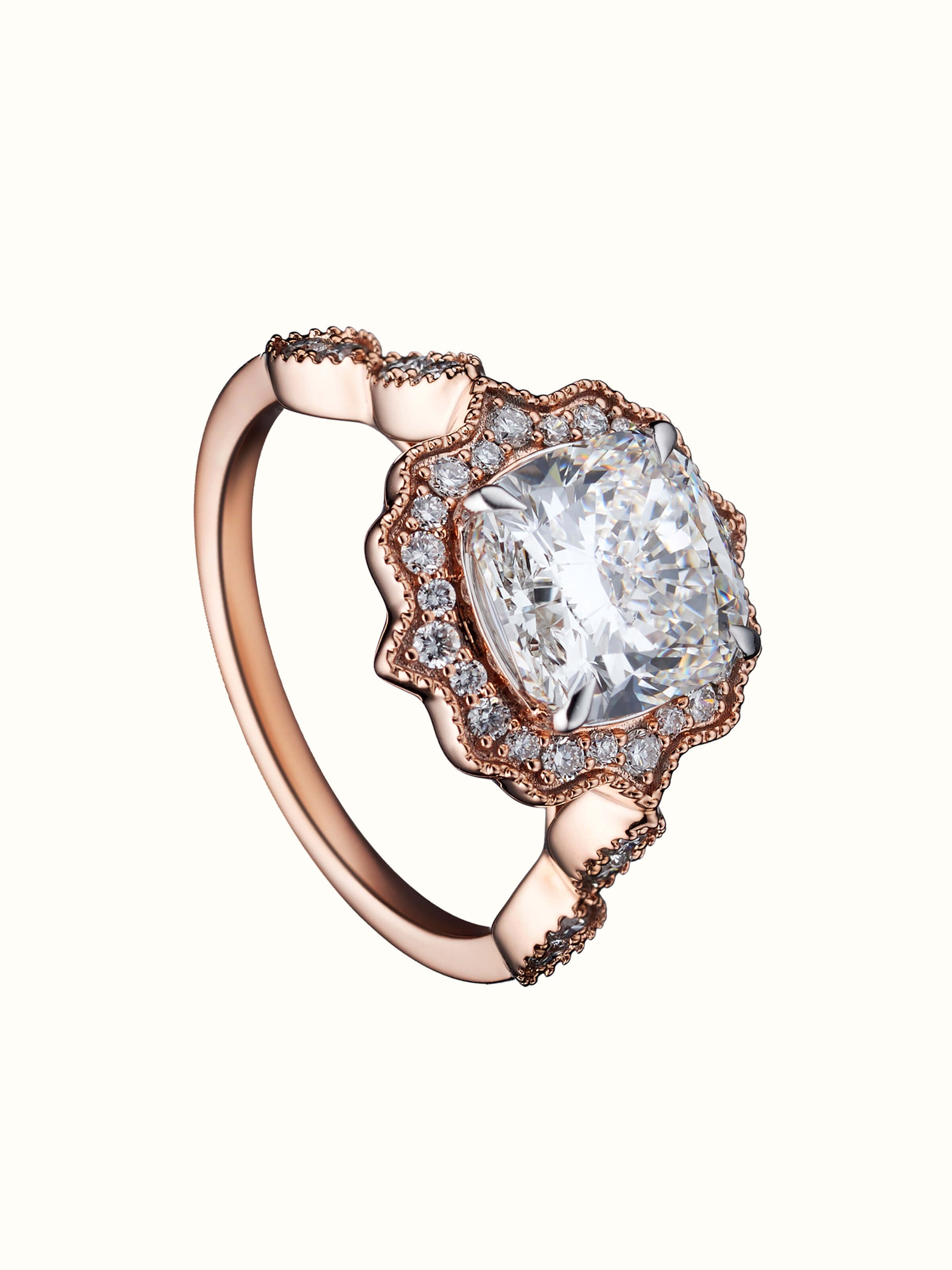 front view of open setting 14 karat gold ring with minimalist design