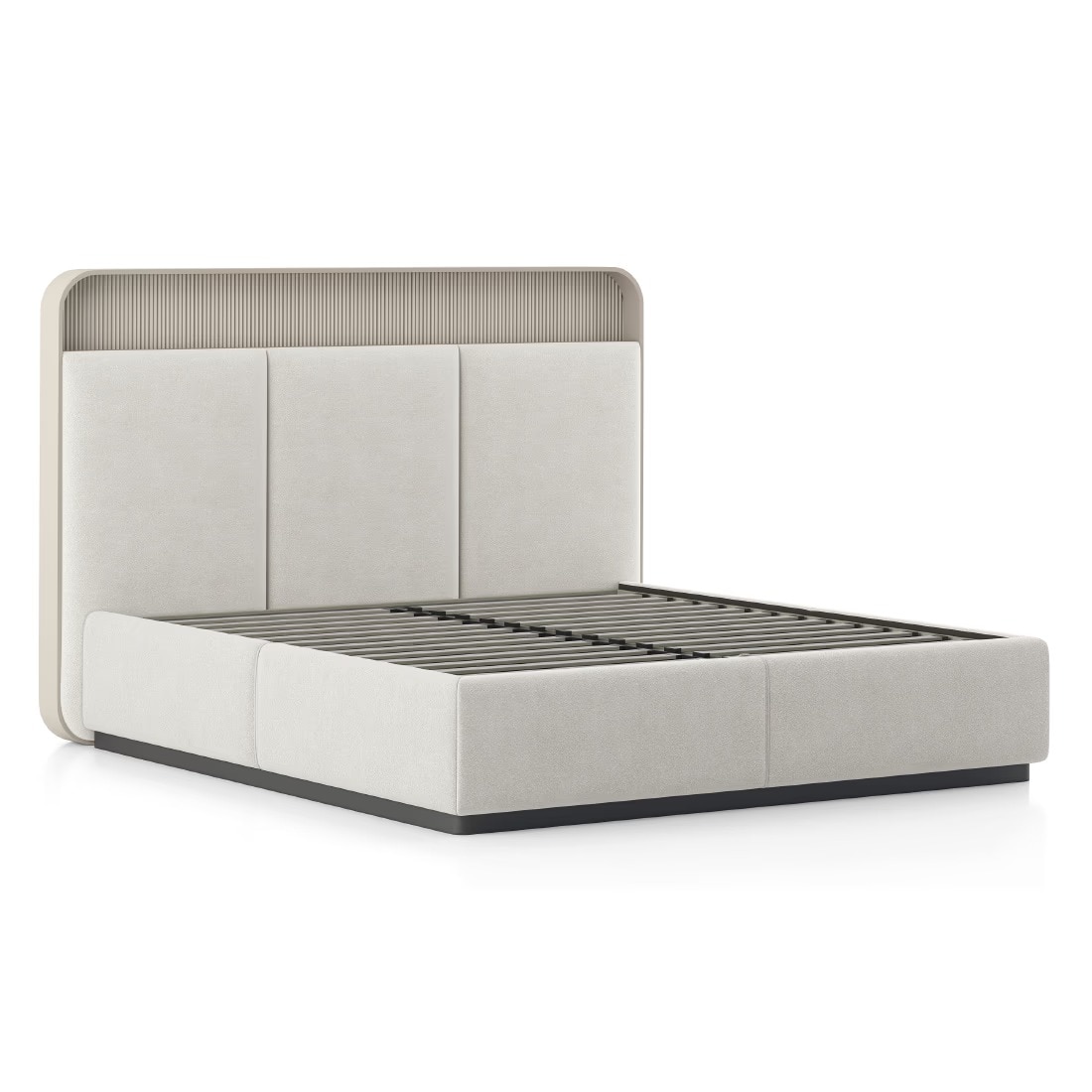Valeria Upholstered Hydraulic Storage King Bed with 1 Bedside Table
