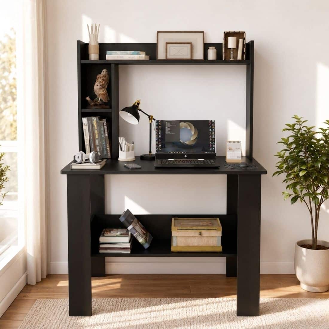 Spydercraft Daisy Modern Study Table in Black Finish - Spydercraft