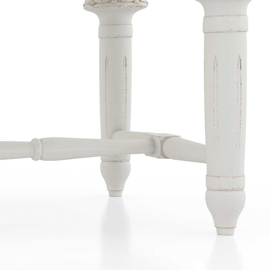 Lucine Upholstered Solid Wood Bench In White Finish With Tender Green Fabric Colour