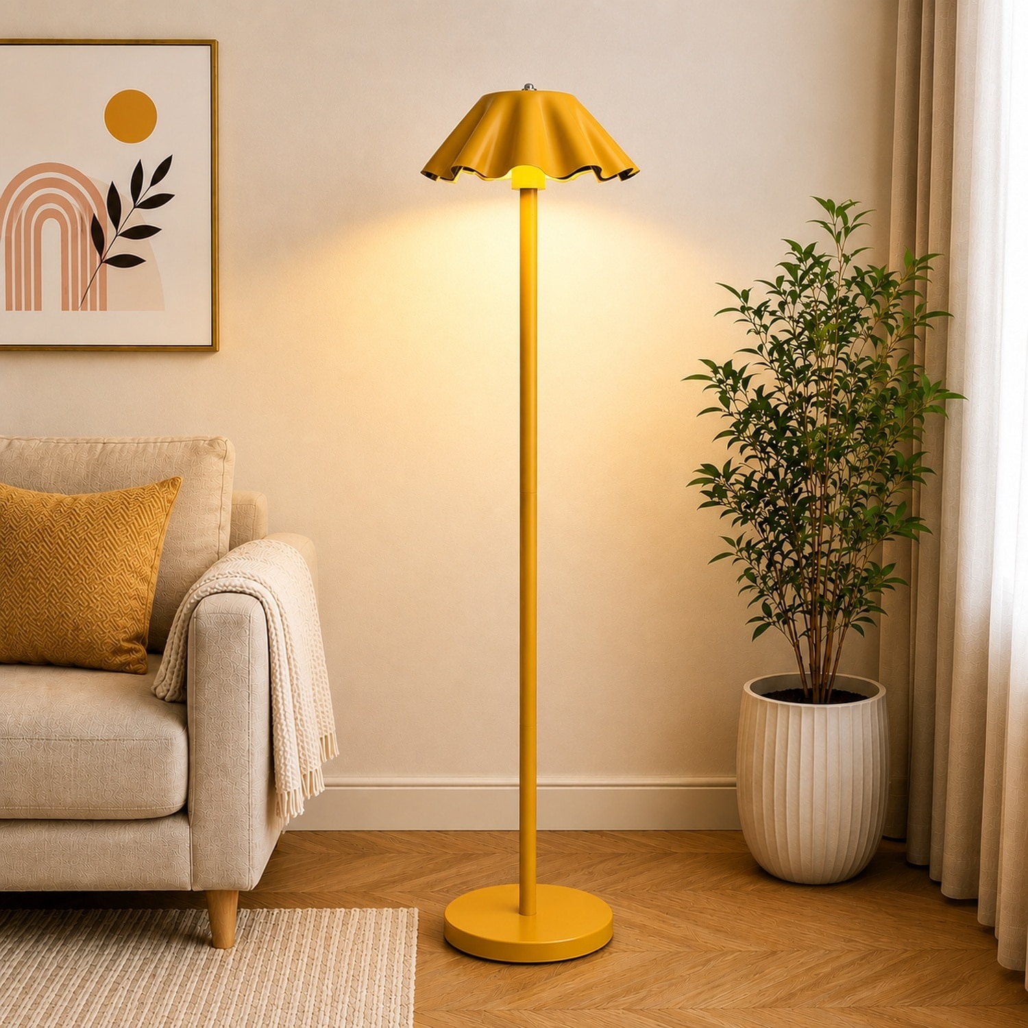 Dome Floor Lamp in Yellow Colour-image-47