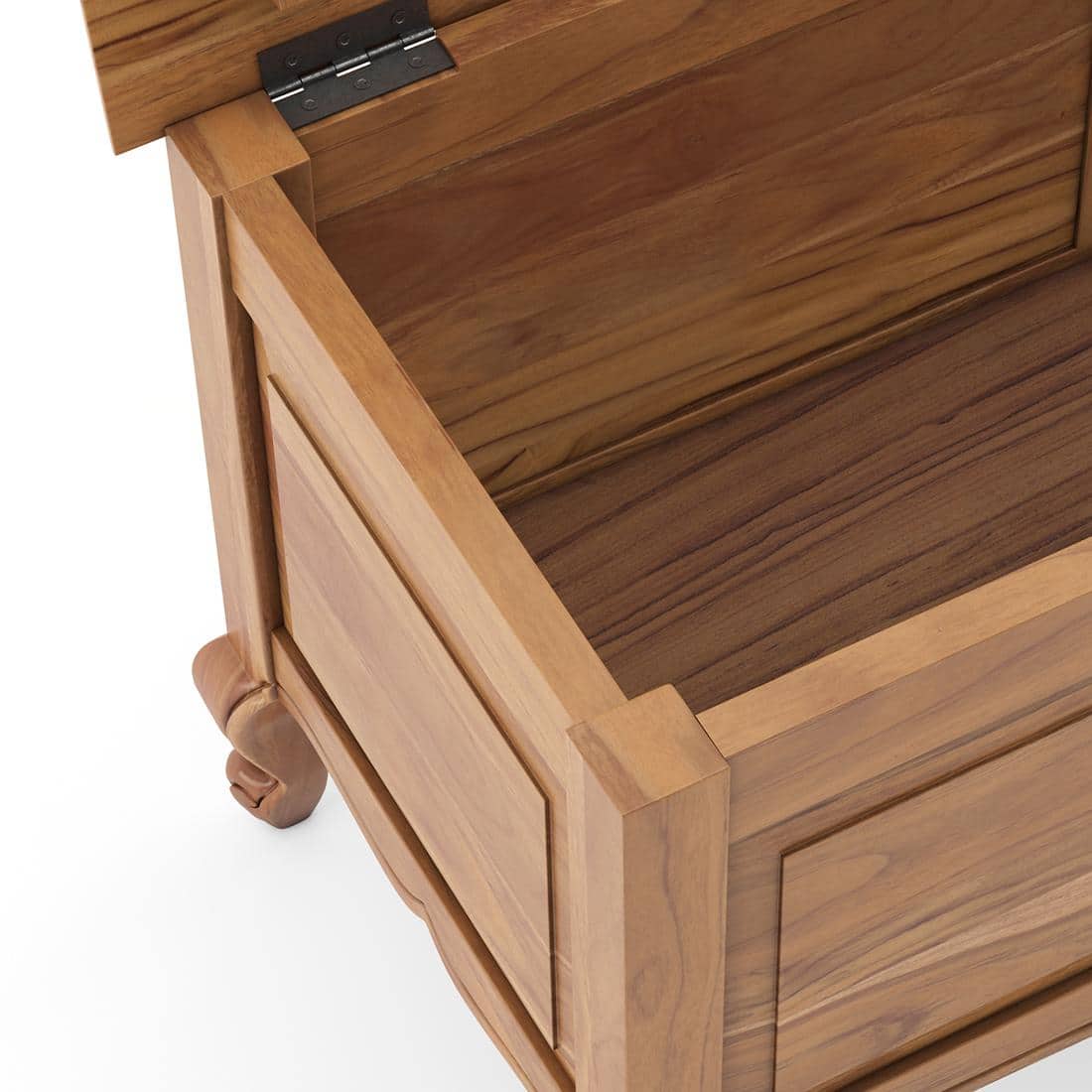 Taahira Blanket Box In Natural Teak Finish