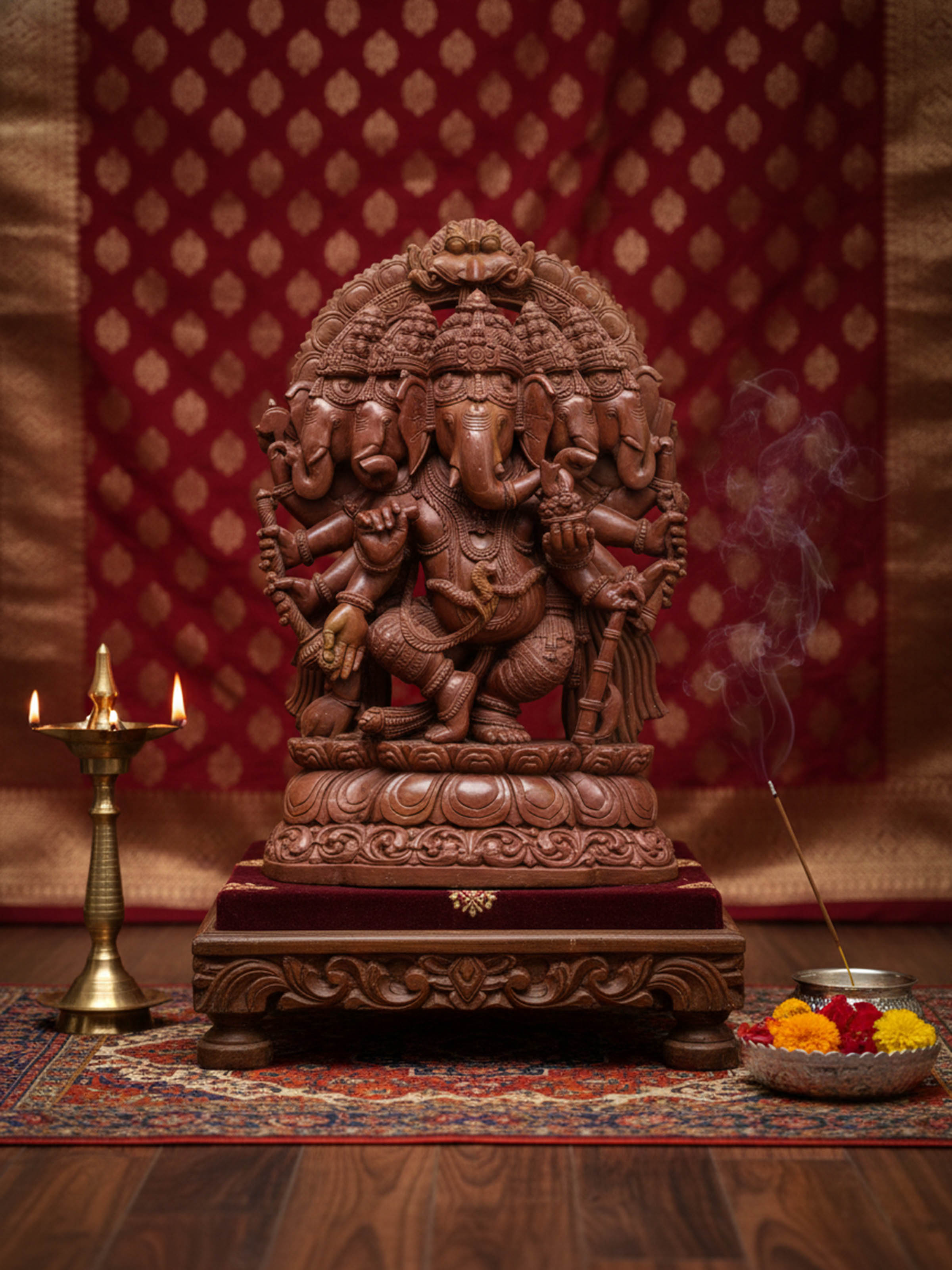 Stone Carved Ganesha Idol