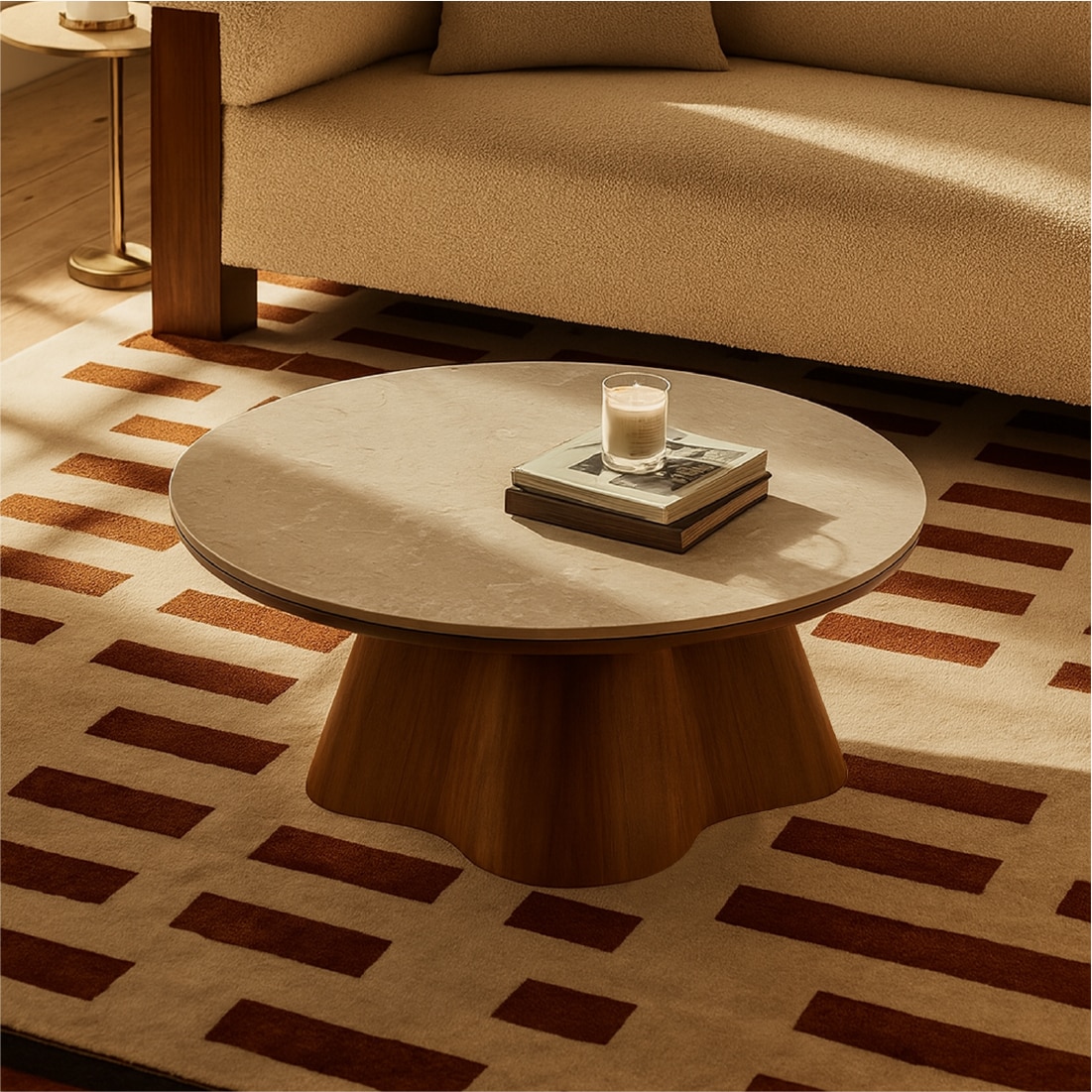 Nira Solid Wood Coffee Table in Brown Colour - Orange Tree
