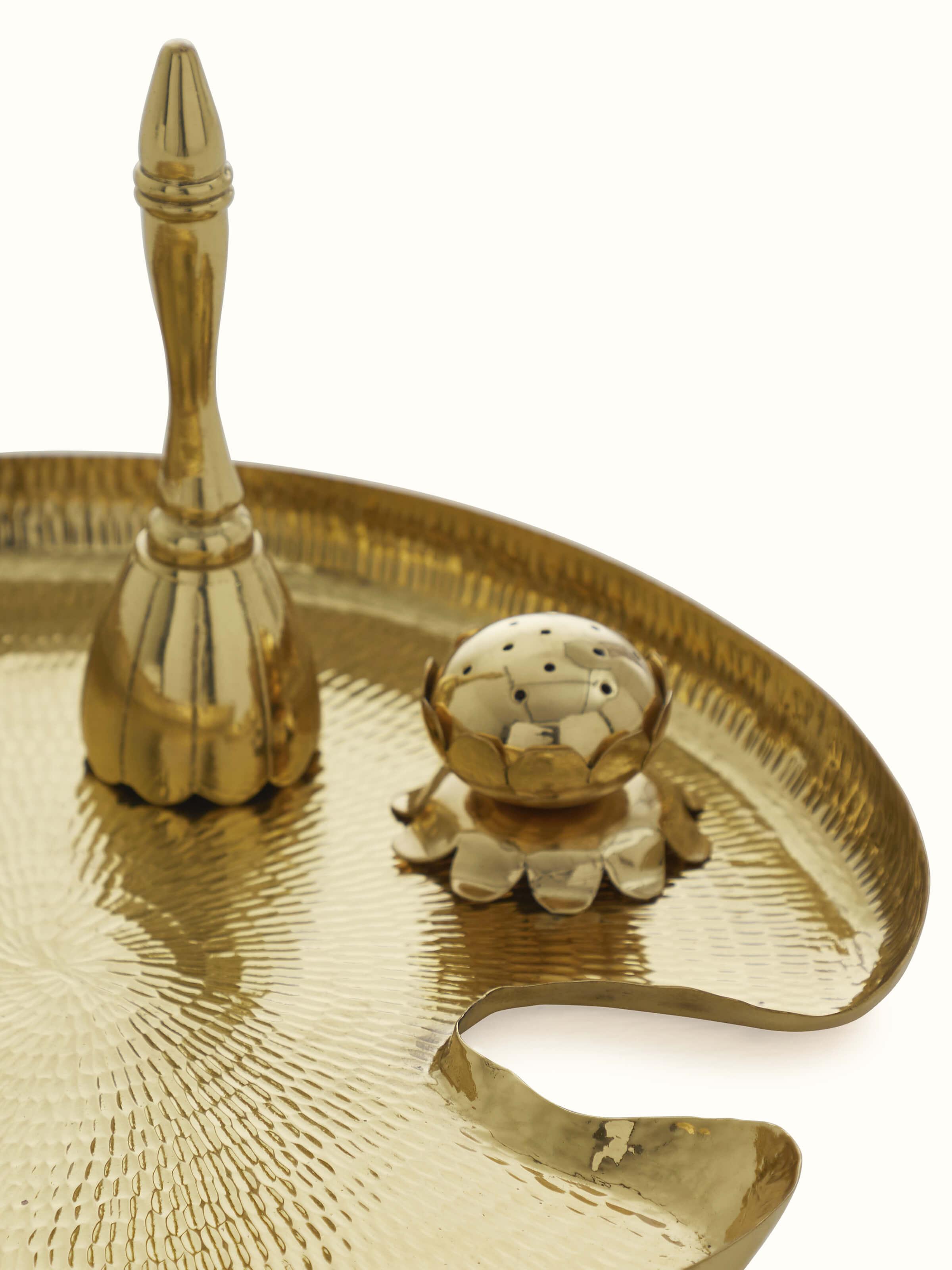 Brass Thathera Pooja Thali Set (3 Pcs)