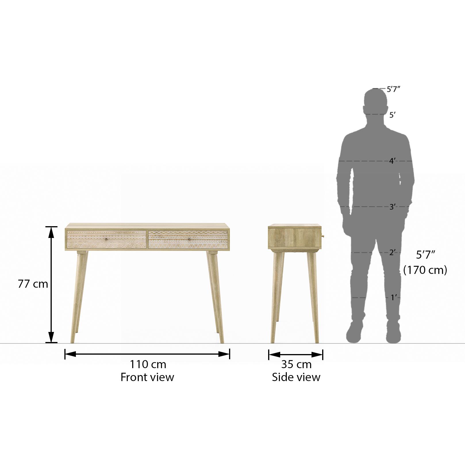 Ivara Solid Wood Console Table in Natural Finish