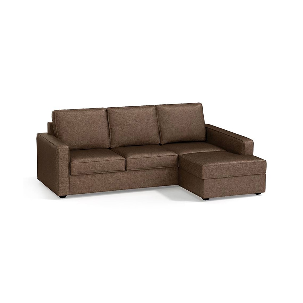Apollo Compact Sofa (Colour : Mocha, Cushion : Soft, Back Type : Regular, Seating Capacity : Right Aligned 2 Seater + Right Aligned Chaise + Ottoman)