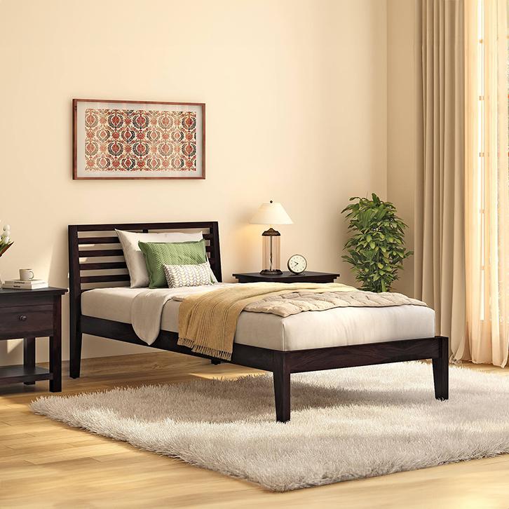 Elwyn Non Storage Single Bed In Mahogany Finish
