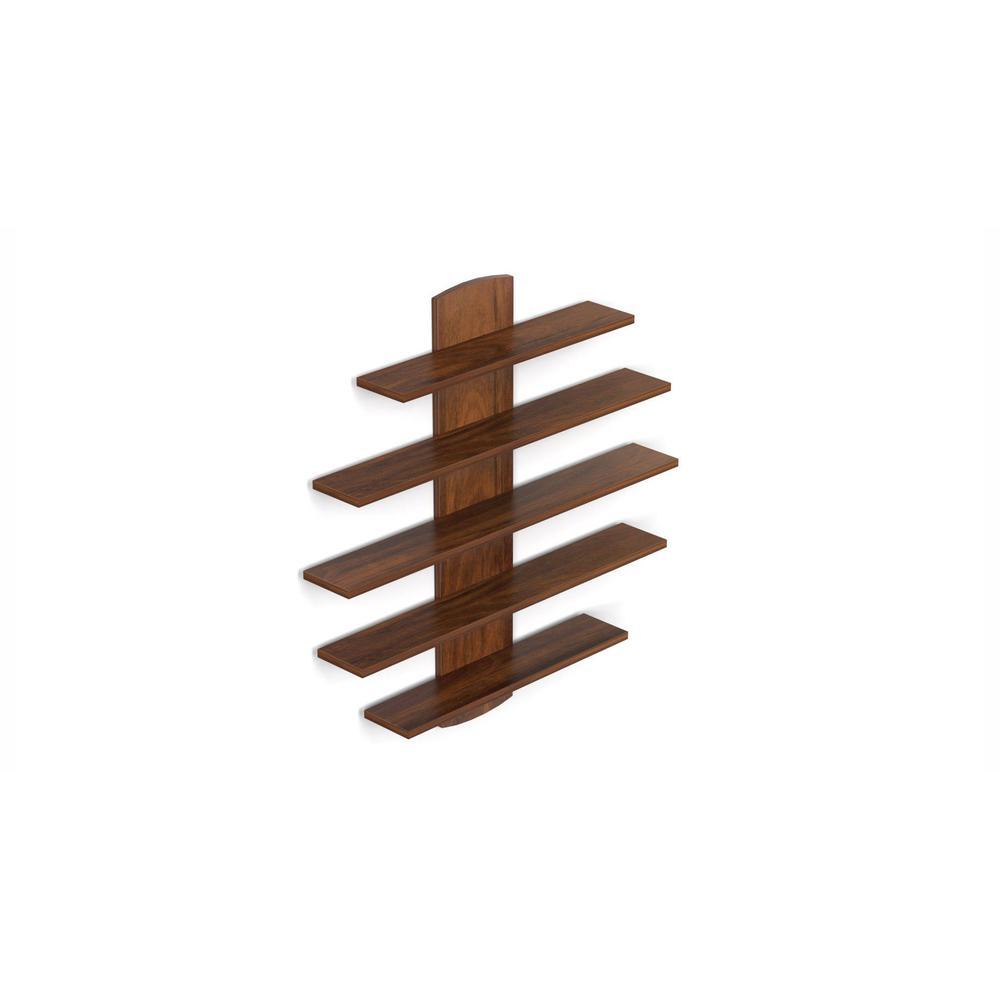 Caselle Engineered Wood Display Wall Shelf in Brown Maple