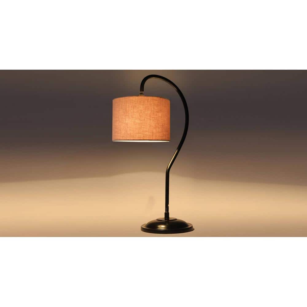 Grey cotton Curvy table lamp with Iron Base (SP06)