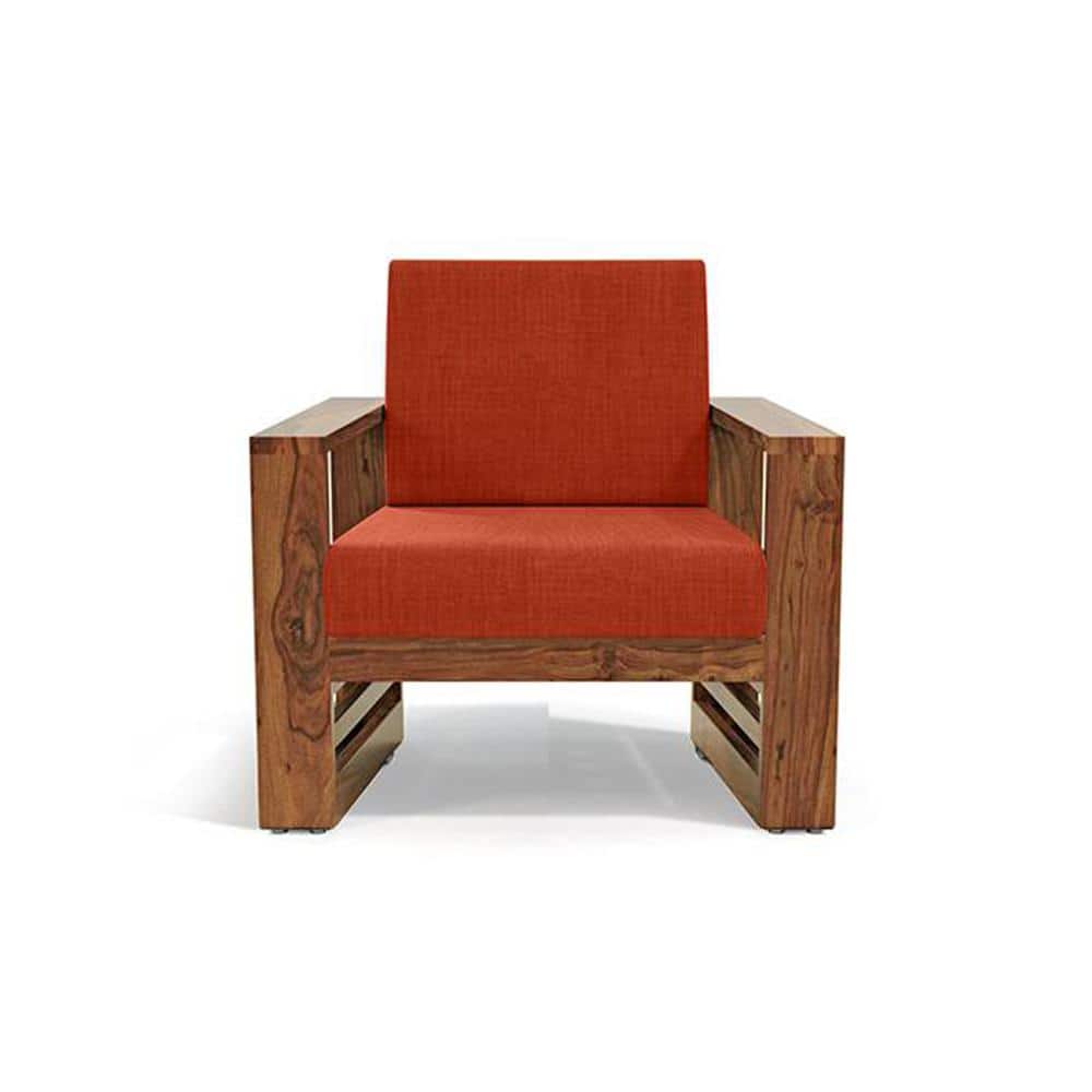 Parson 1 Seater Wooden Sofa In Teak Finish (Lava)