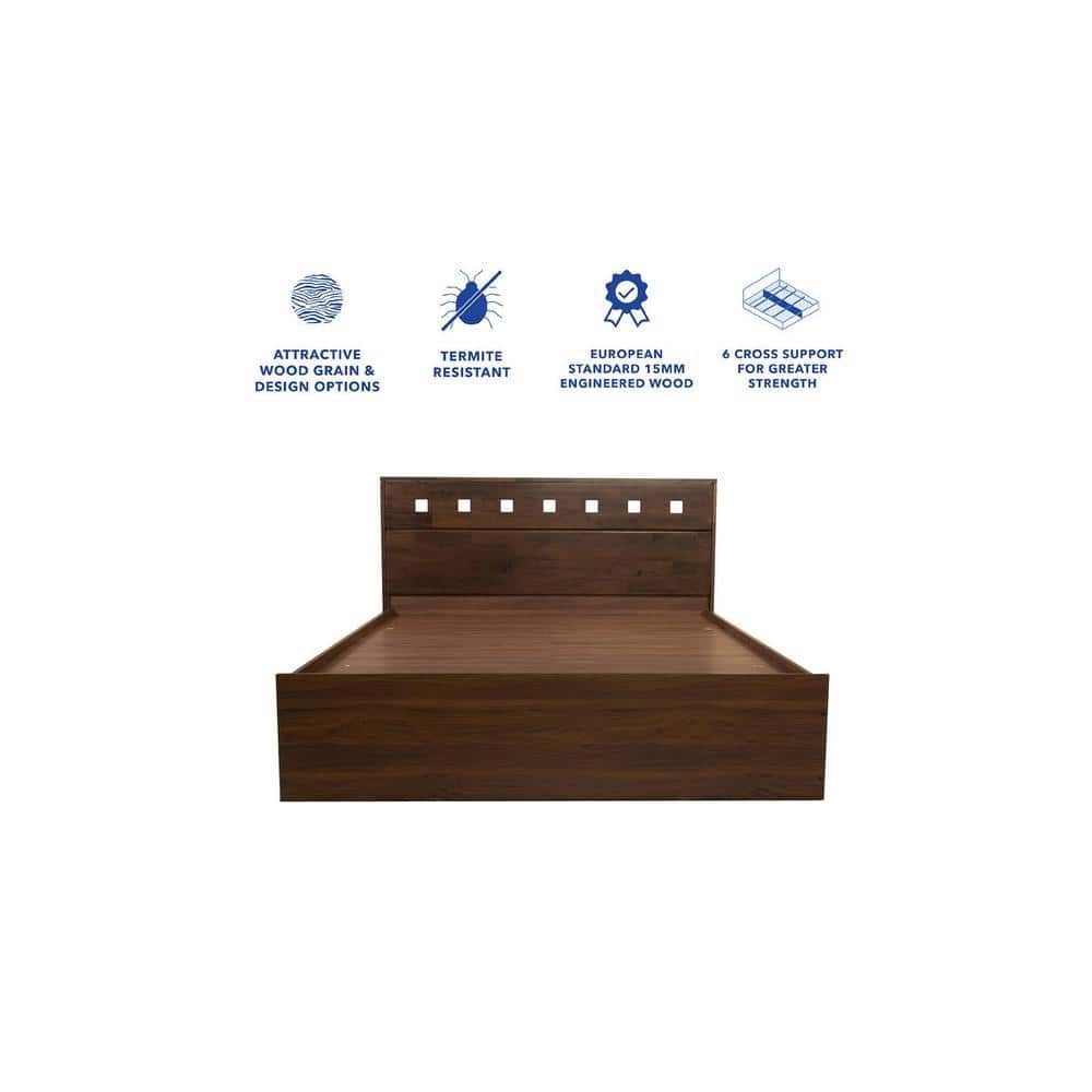 Erinnyes Solidwood Headbord With Box Storage Queen Bed